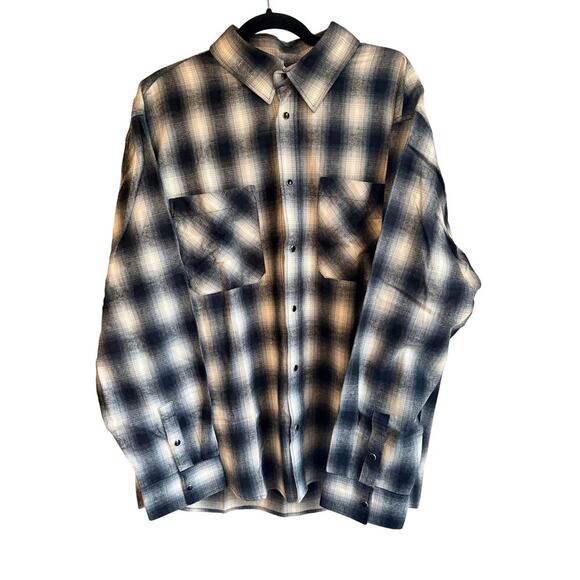 The Kooples NWT Oversized Snap Shirt XL Plaid Cotton $315 Embroidered Detail - Picture 2 of 7